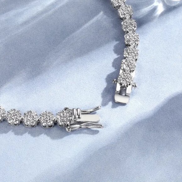 Solid Sterling Silver 2ct Diamond Womens Tennis Bracelet Ladies Jewelry 6" 6 in - Picture 3 of 5